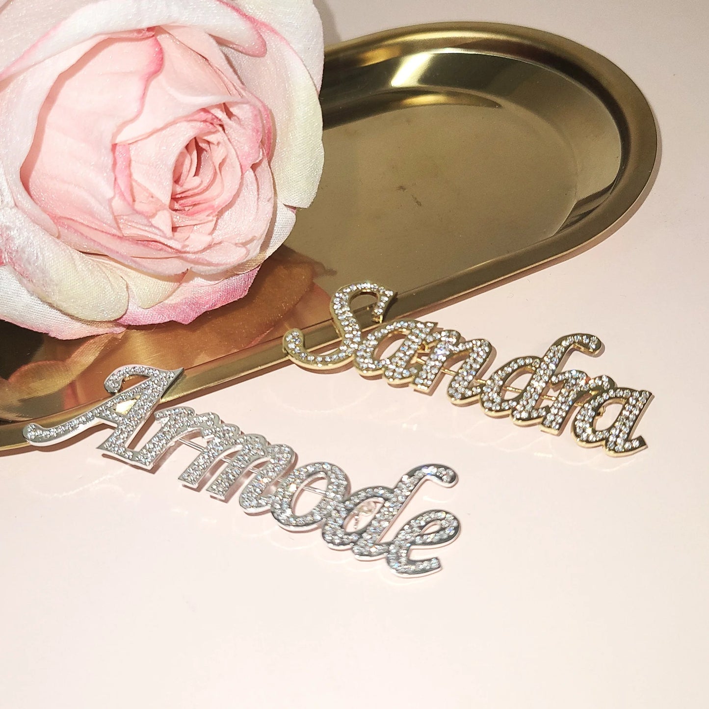 Custom Name Brooch with Diamond Personalized Any Shiny Letter Brooches Custom Word Name Pins Name Flash Jewelry Gifts for Her
