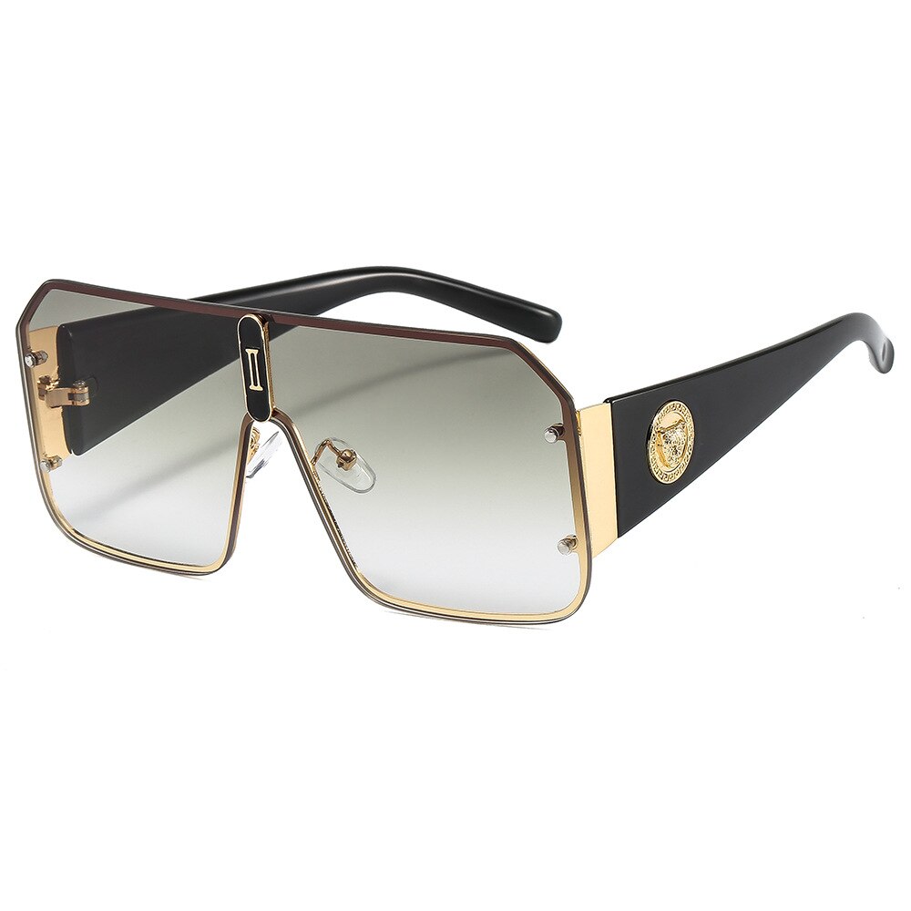 New personality leopard head one piece sunglasses fashion street shooting men and women sunglasses European and American big-nam