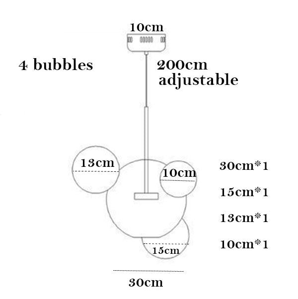 Modern Led Chandelier for Living Room Indoor Lighting Clear Frosted Glass Lampshade Kitchen Pendant Lamp Dining Room Home Decor
