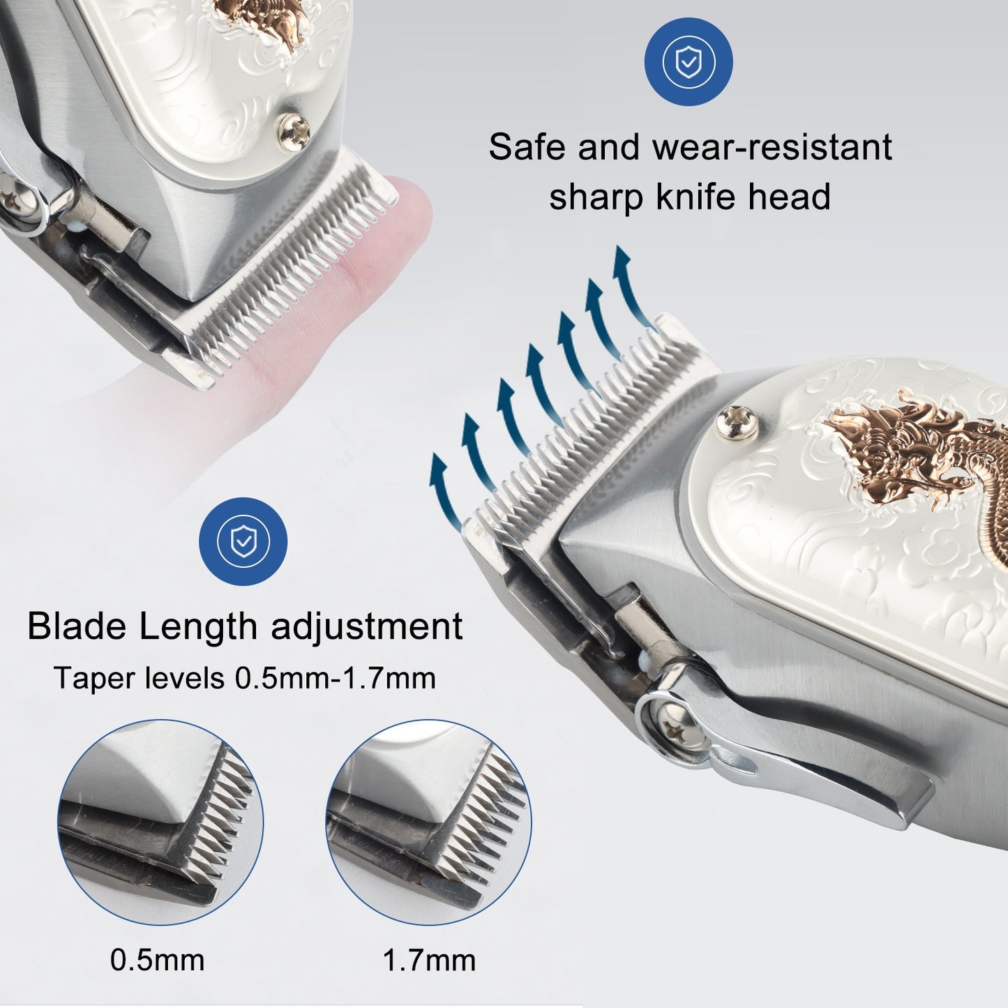 HIENA White Set Dragon Professional Hair Clipper Cordless Hair Trimmer For Men Shaver Hair Cutting Machine Barber Machin Beard