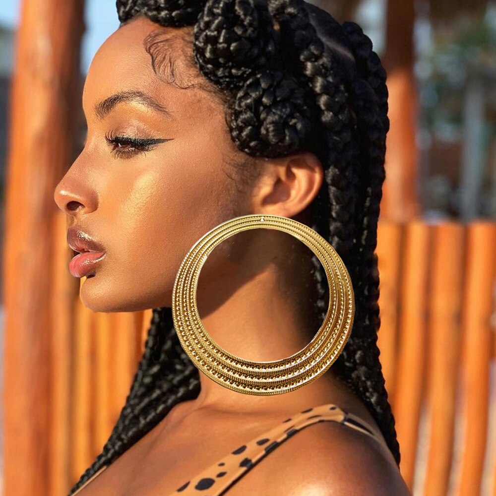 Fine Jewelry Big Round Earrings Stud Big Pendant Dangle Drop Earrings Flower Circle Hoop Earring Wedding Party Gifts