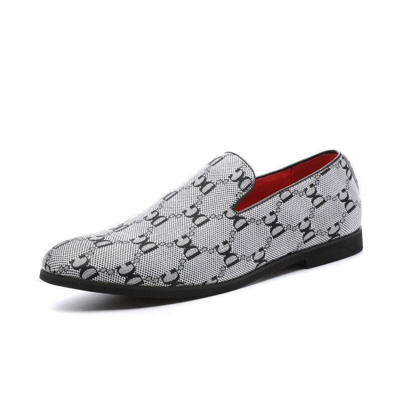 Loafers Men Shoes Personality Letter Canvas Breathable Round Toe Slip-on Classic Business Casual Party Daily Dress Shoes CP330