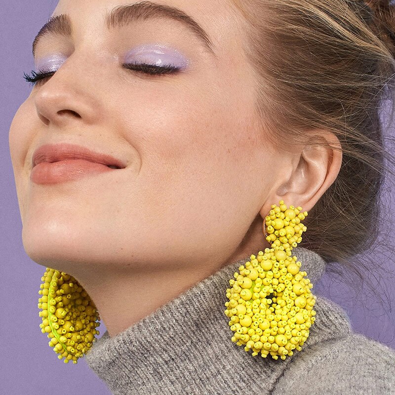 Special Pendant Geometric Earrings For Women Gold Color Metal Big Earring Wedding Party Gift Dangle Drop Earrings 2022
