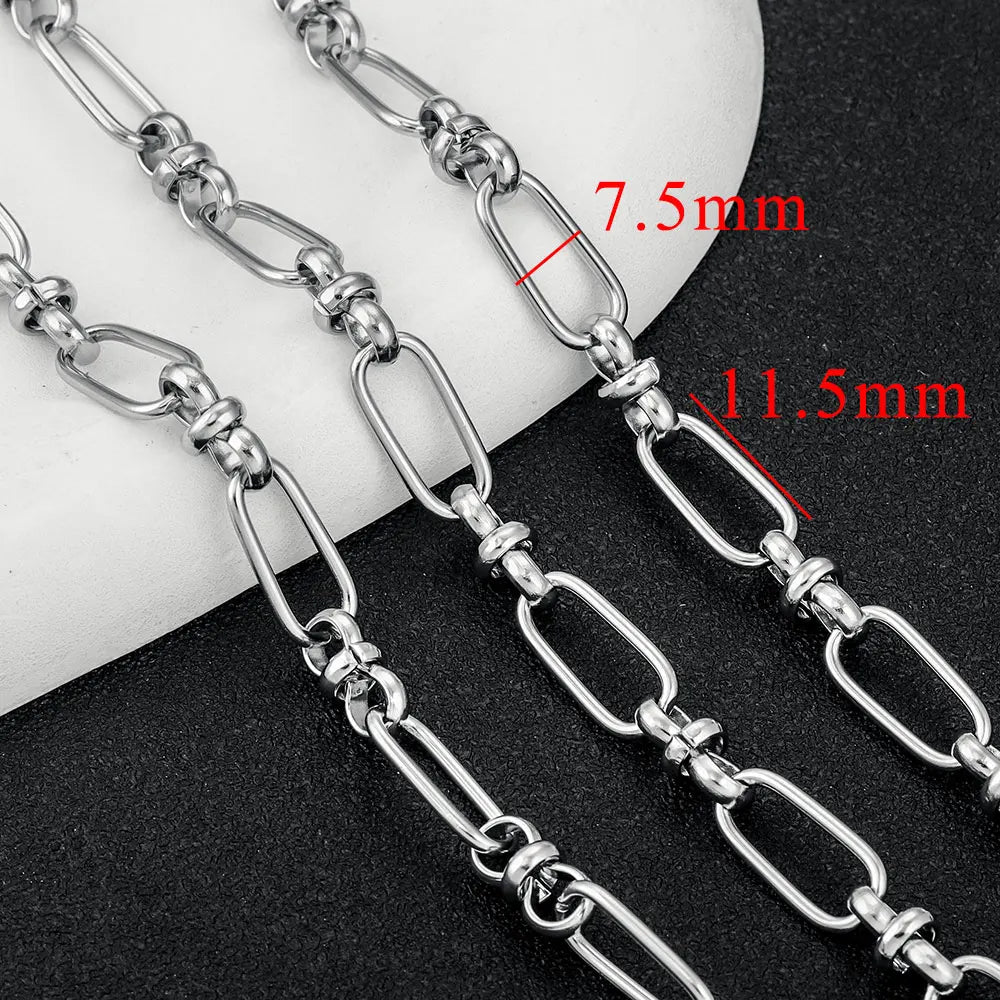 1 Meter Stainless Steel Chain Oval Heart Dolphin Hip Hop NK Cable for DIY Necklace Bracelet Jewelry Making Accessories Wholesale