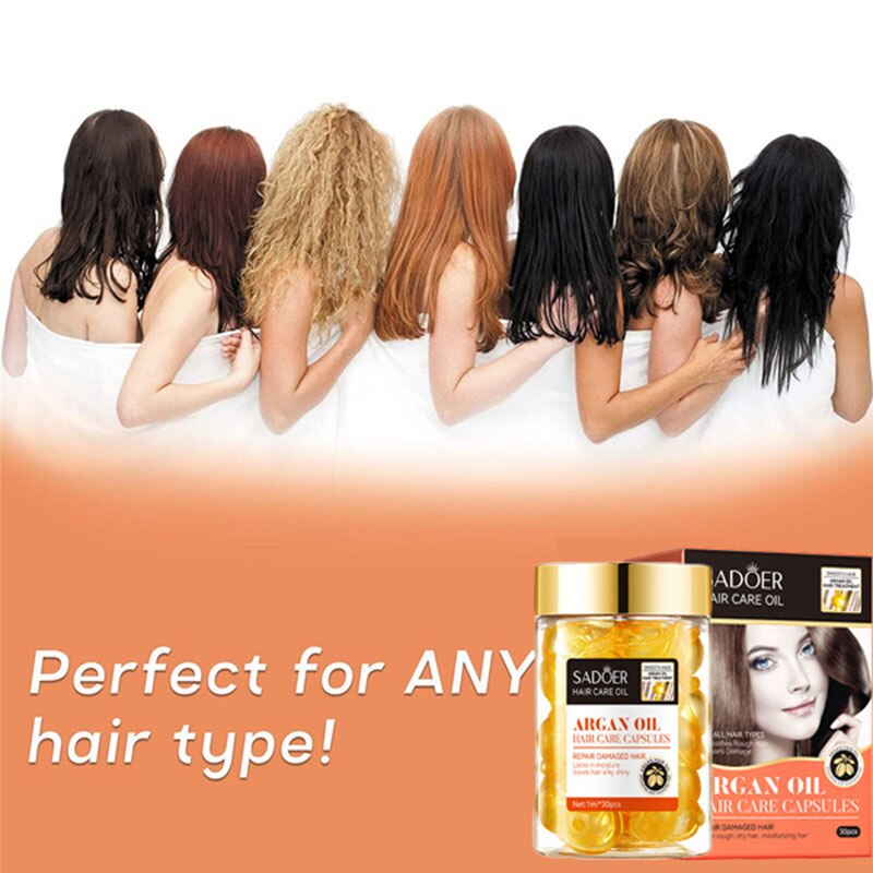 Hair Vitamin Nuts Oil Care Capsule Keratin Complex Oil Smooth Silky Hair Serum Anti Hair Loss Hair Masks Repair Frizz Damaged
