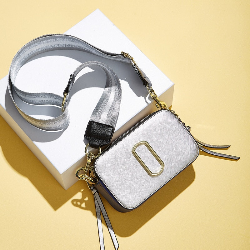 Diinovivo High Quality Square Bag For Women Crossbody Bag PU Leather Shoulder Bag Wide Strap Fashion Panelled Camera BagWHDV2411