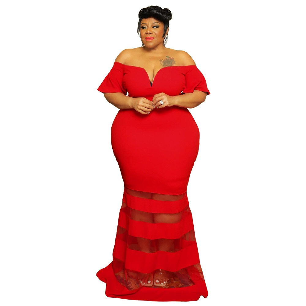 Plus Size Women Party Dresses Mesh Puff Sleeve White Dress Female Luxury Designer Cloth 2023 Spring Evening Birthday Robe