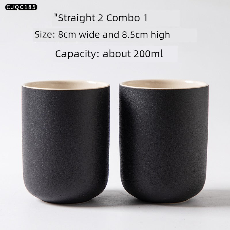 Cup Ceramic Mug with Cover Spoon Tea Cup Retro Domestic Coffee Cup Creative Personalized Trend Couple's Cups