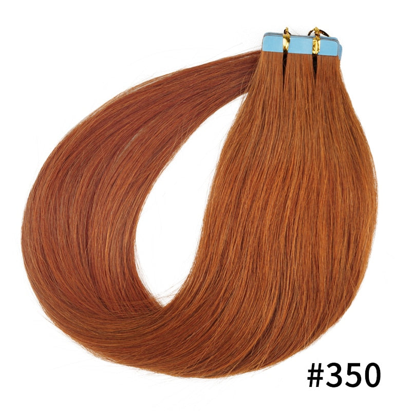 Veravicky Hair Tape In Hair Extensions Natural Human Hair Tiny Interface 4x0.8cm Skin Weft Remy 10pcs 16-24 inch For Thin Hair