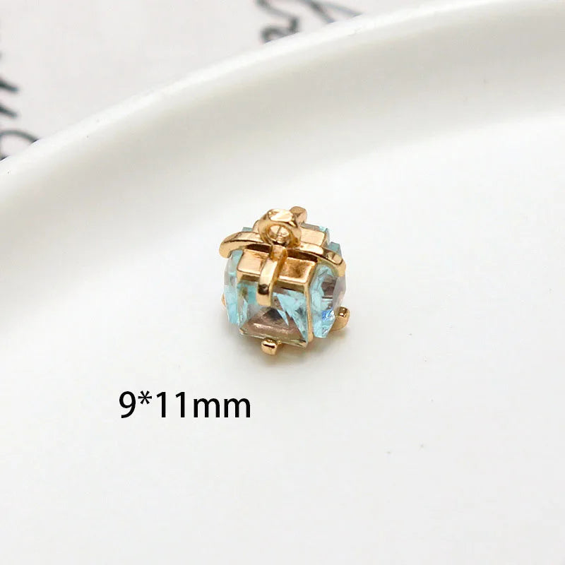 1pcs Copper Inlaid Zircon Crystal Flower Bud Water Drop Square Pendant Diy Jewelry Earrings Necklace Bracelet Handmade Charms