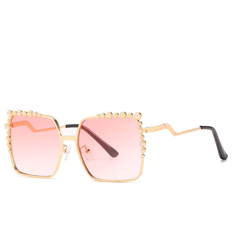 Oversized Square Sun Glasses Ladies 2021 New Luxury Pearl Sunglasses Women Brand Designer Fashion Shades Big Frame Oculos очки