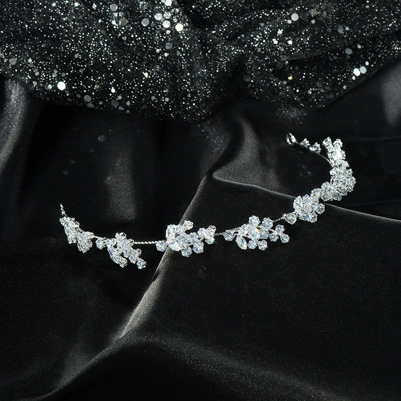 Luxury Bridal Headband Wedding Hair Pieces Zirconia CZ Bride Headpiece Tiaras Crowns 15 Years Girl Women Diadem Prom Headdress
