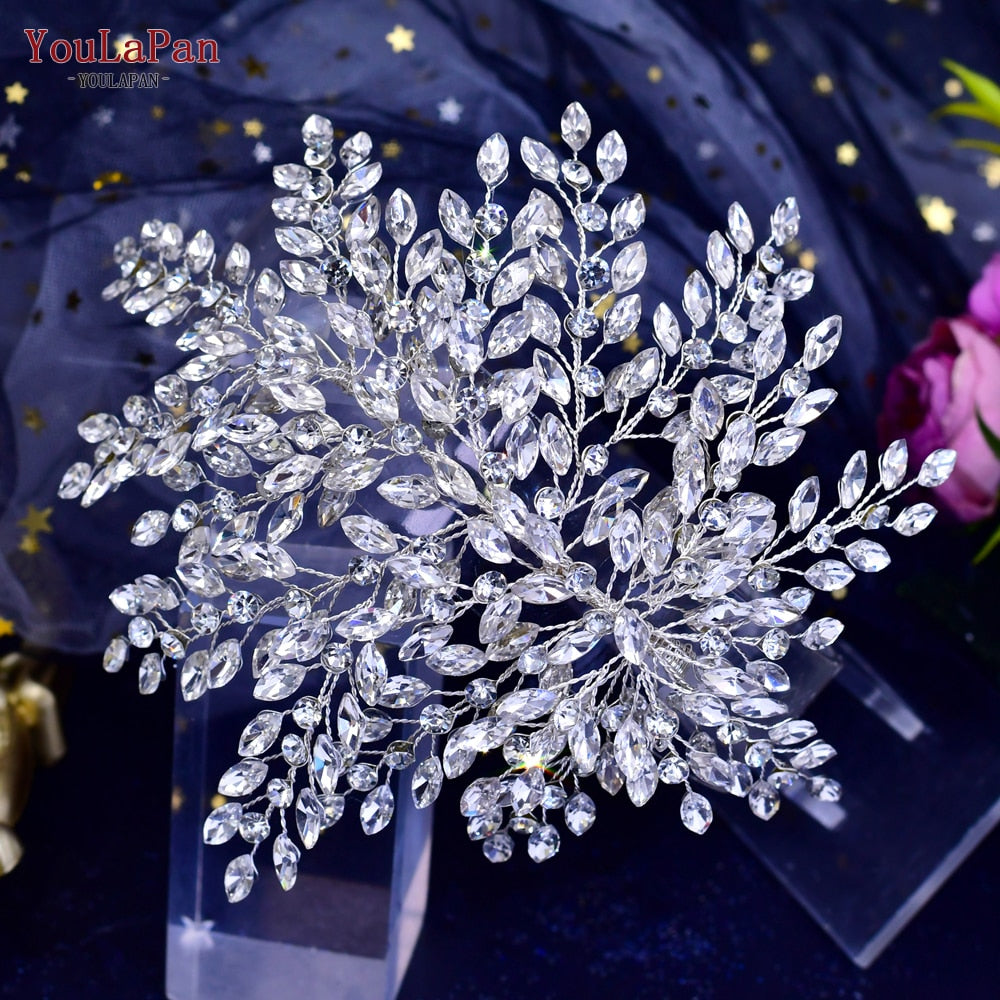 YouLaPan HP438 Shiny Bridal Headdress Luxury Wedding Headband Women Hair Accessories Queen Headpiece Party Banquet Headwear