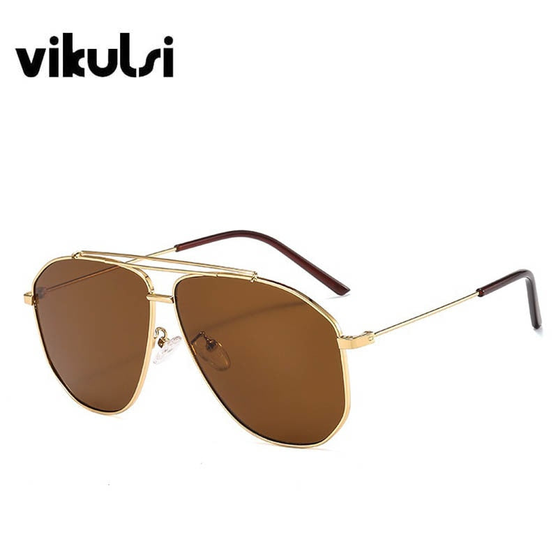 Unisex Pilot Sunglasses Women Men Luxury Double Beam Sun Glasses Men Vintage Driving Eyewear Ocean Lenses Shades zonnebril dame