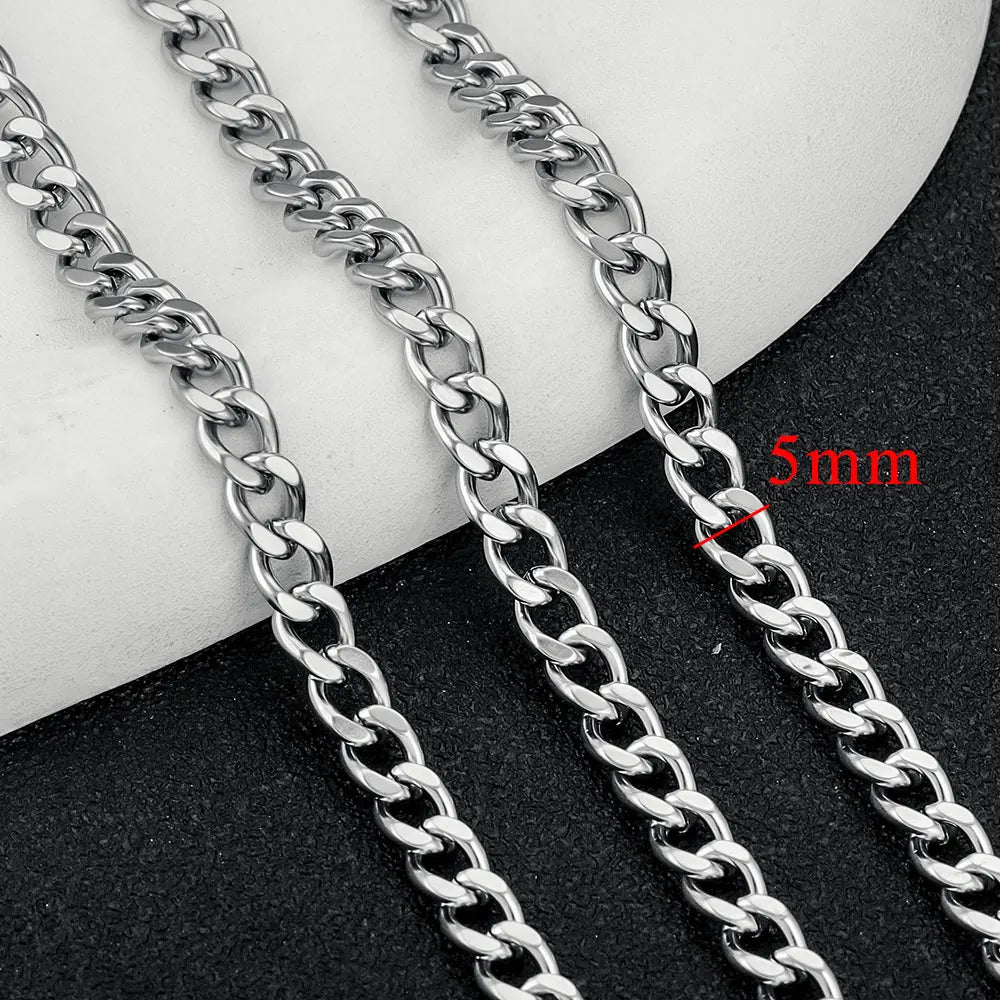 1 Meter Stainless Steel Chain Oval Heart Dolphin Hip Hop NK Cable for DIY Necklace Bracelet Jewelry Making Accessories Wholesale