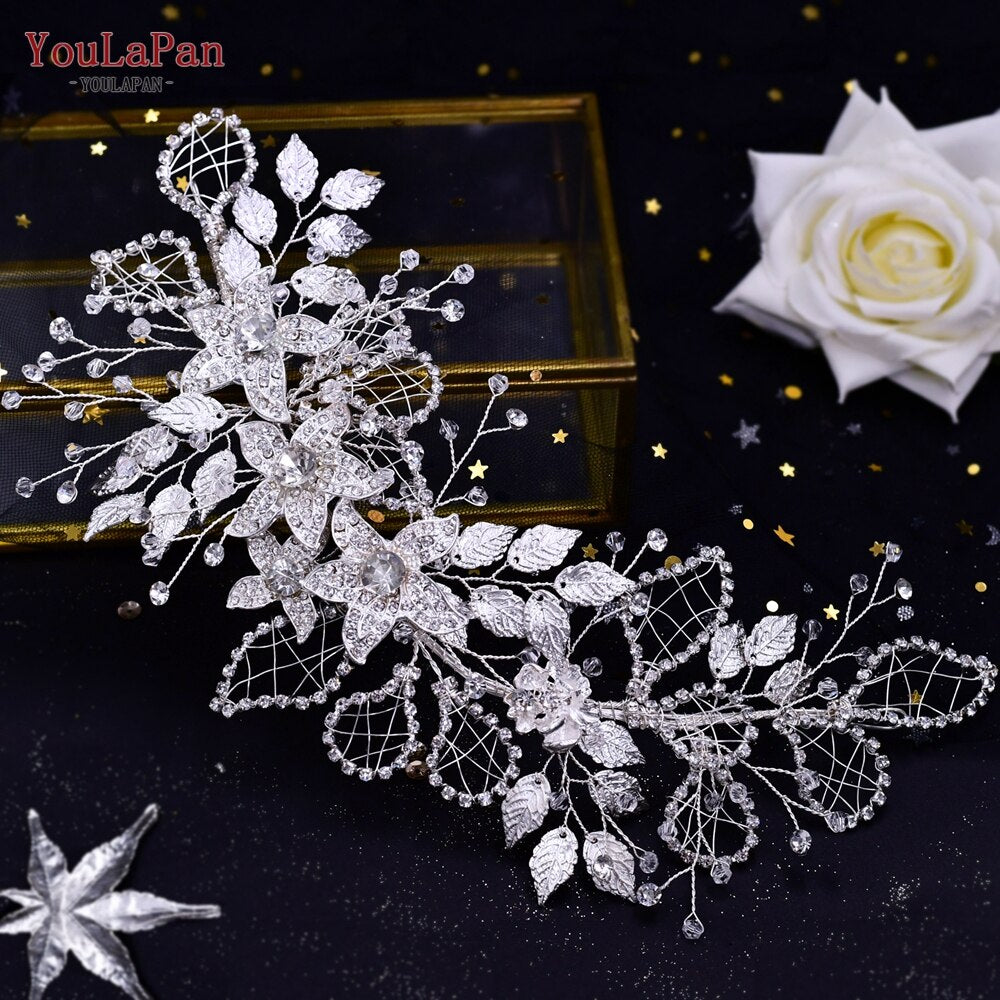 YouLaPan HP438 Shiny Bridal Headdress Luxury Wedding Headband Women Hair Accessories Queen Headpiece Party Banquet Headwear