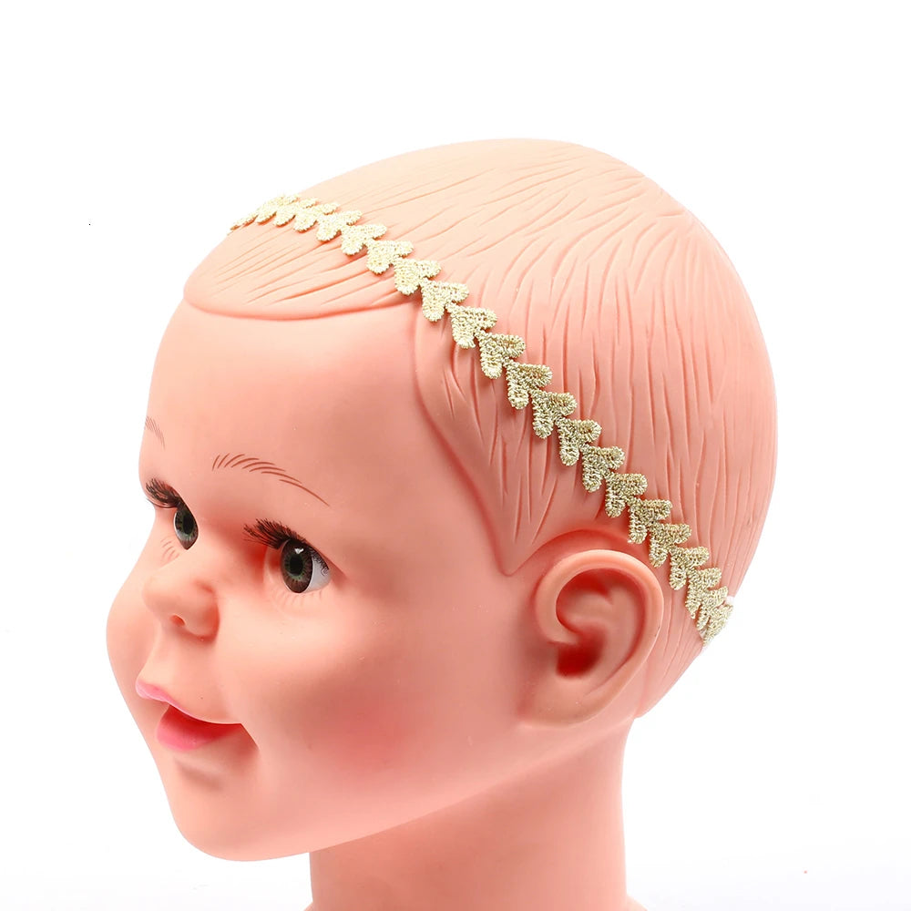 Baby Headband Gold Flower Leaf Girl Newborn Kids Children Elastics Bandage Hair Accessory Hairbands Clothing Photography Baptism