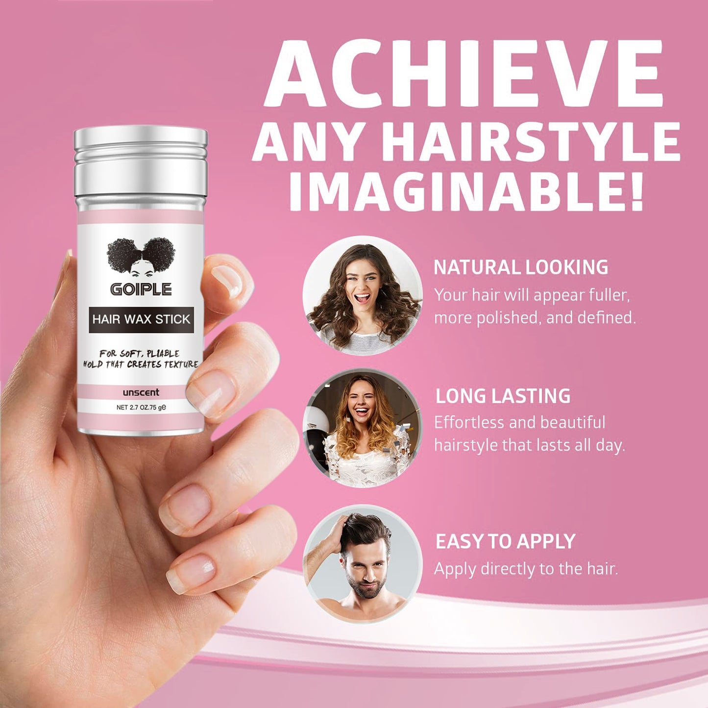 Lace Tint Mousse Color Dye Spray for Wig Front Toupee Waterproof Invisible Bond Adhesive Glue Edge Control Slick Hair Wax Stick