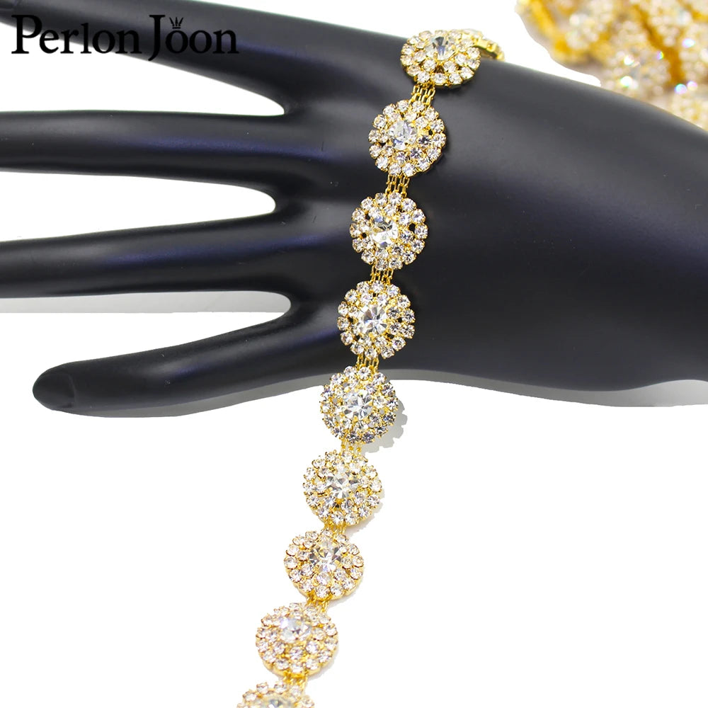 1 Yard 3D Crystal Blinking Rhinestone Trim Ribbon Gold Sliver Plated Metal Chain For Welding DIY Bag Shoes Accessories ML031