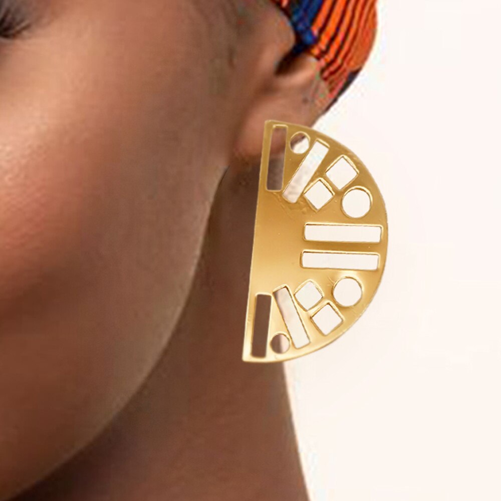 Hoop Earring For Women Gold Color Stud Big Pendant dangle Drop  Earrings