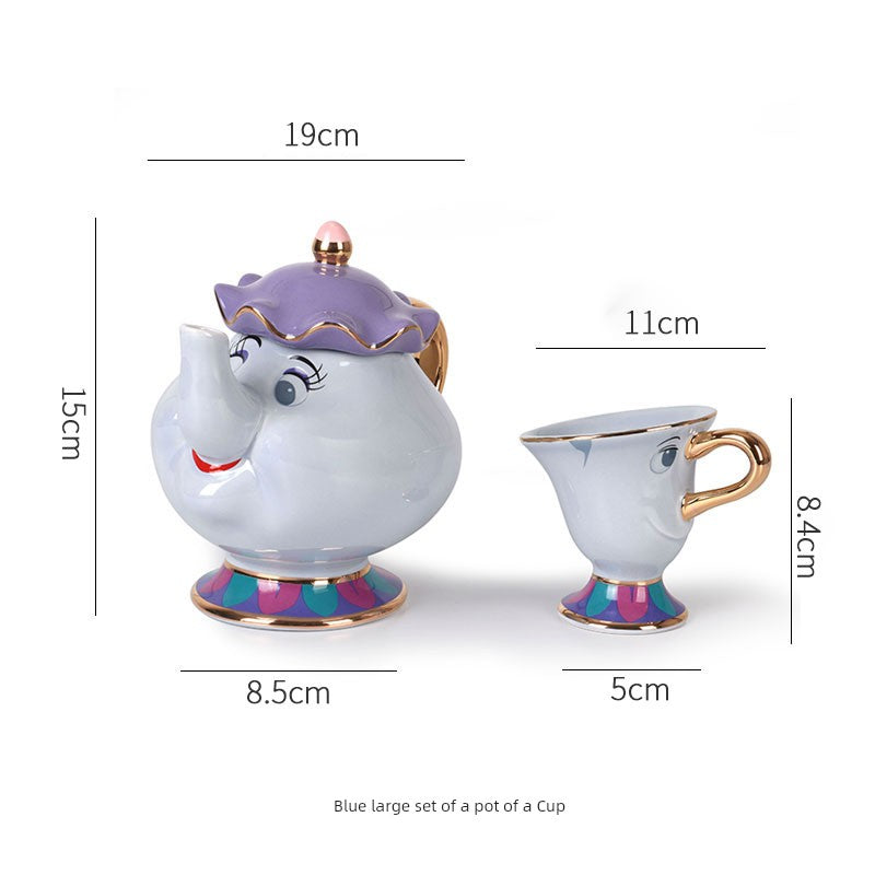 In Stock Gold-Plated Japanese Version Ceramic Cup Sucrier Teapot