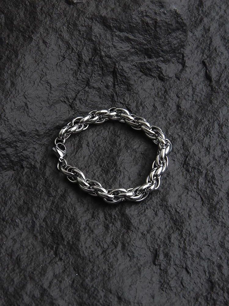 Armband Heren Hand Chain  Stainless Steel Italian Charm Bracelet Silvery Mighty And Domineering Trendy Men's Rough Style Jewelry