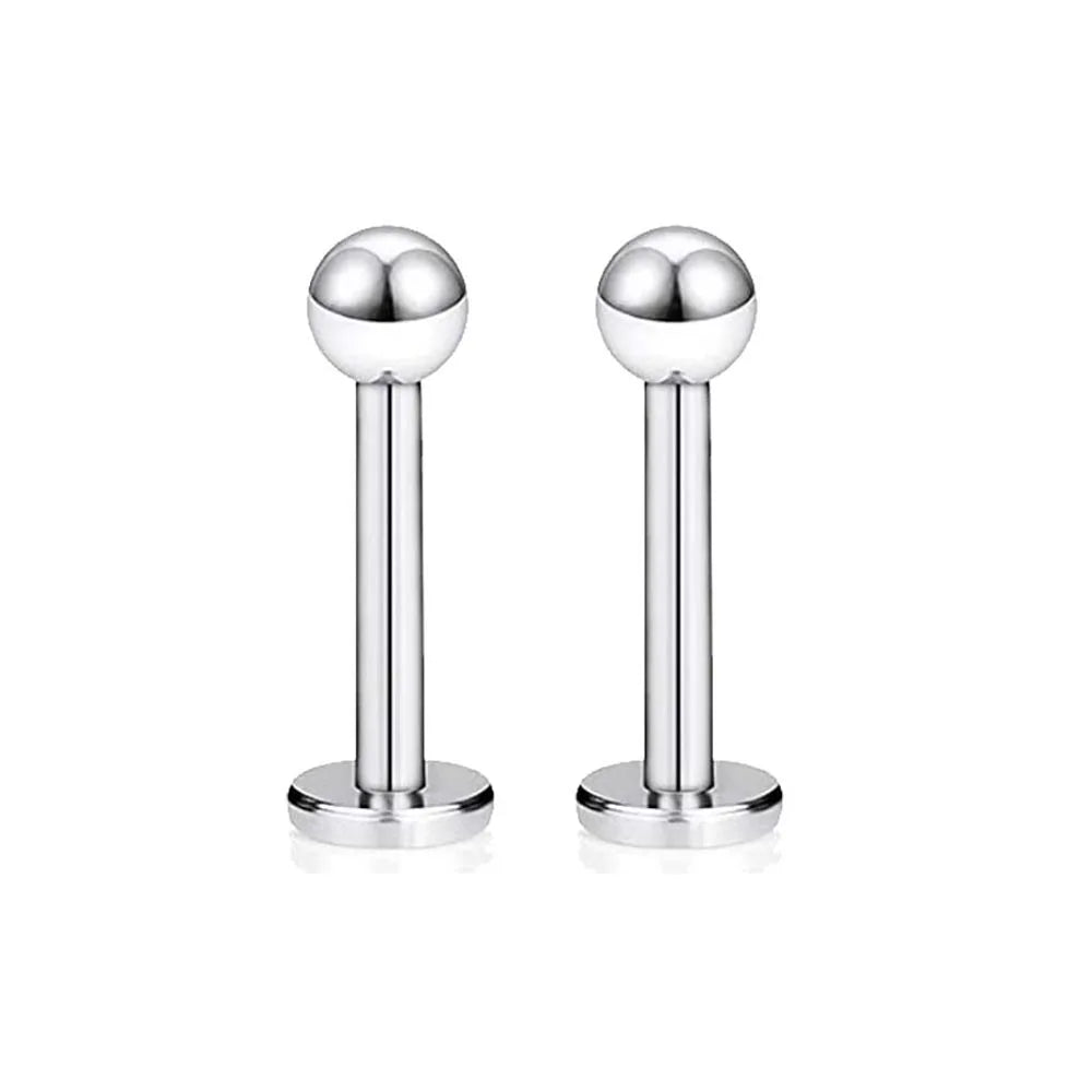 2PCS Surgical Steel Heart Ear Tragus Cartilage Piercing Mix Shape Labrets Lip Stud Ring Ball Lobe Earrings Body Piercing Jewelry