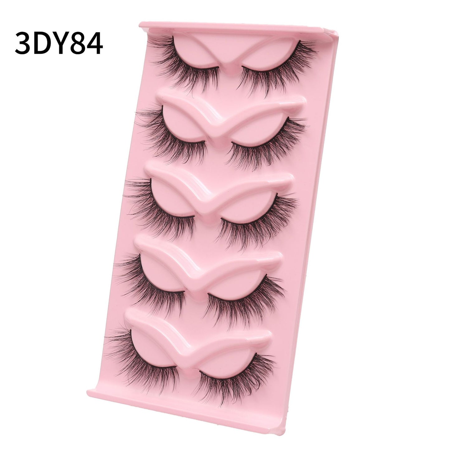 New Cat-Eye 3D Mink Eyelashes Curled Winged Natural Realistic Messy End Eye Elongated Thick False Eyelashes Soft Fake Eyelashes
