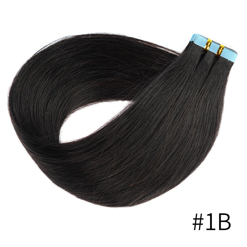 Veravicky Hair Tape In Hair Extensions Natural Human Hair Tiny Interface 4x0.8cm Skin Weft Remy 10pcs 16-24 inch For Thin Hair
