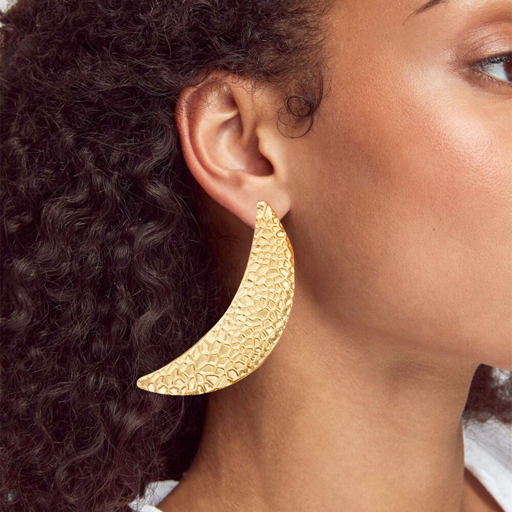 Hoop Earring For Women Gold Color Stud Big Pendant dangle Drop  Earrings