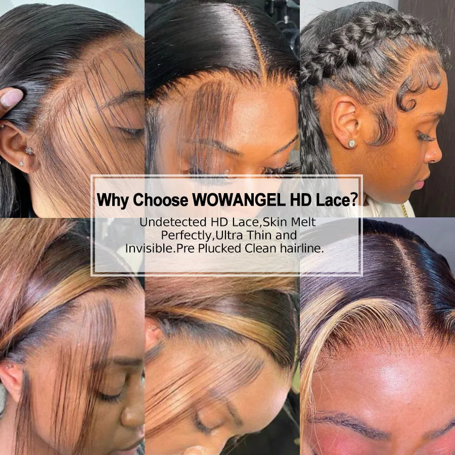 250% 34inch 13X6 HD Lace Front Wigs Straight HD Lace Frontal Human Hair Wigs Full Lace Wigs Pre Plucked Melt Skins For Women