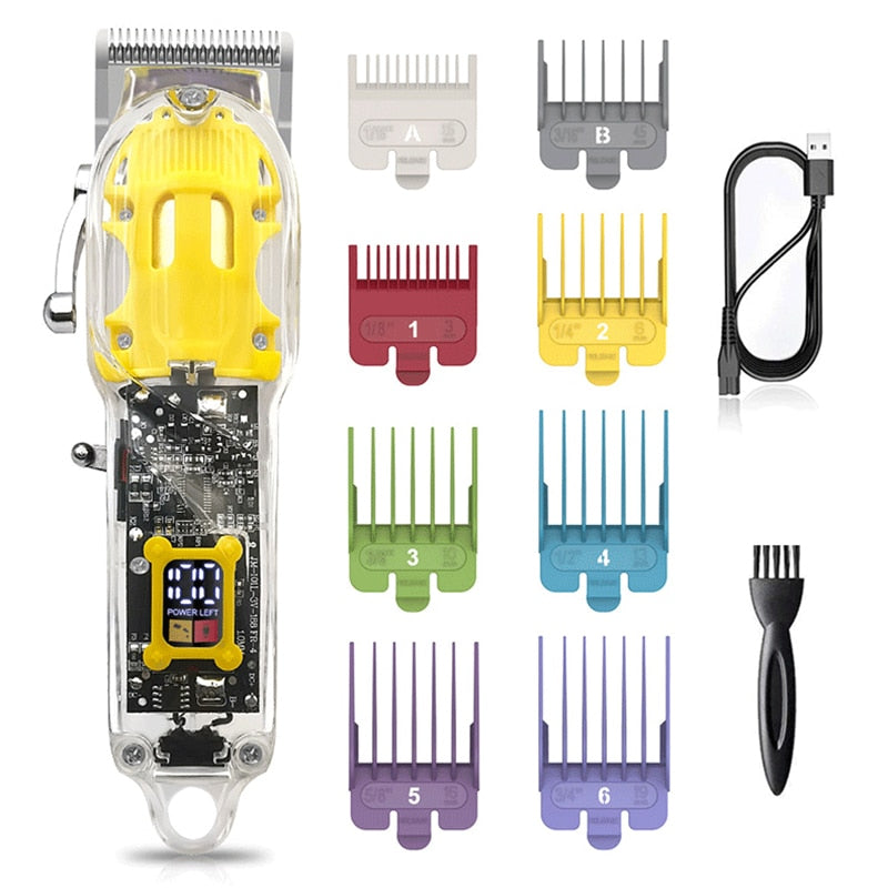 Professional Hair Clipper Rechargeable Hair Clipper Razor LCD Screen Powerful Hairs Trimmer Cutting Machine Barber Haircut USB