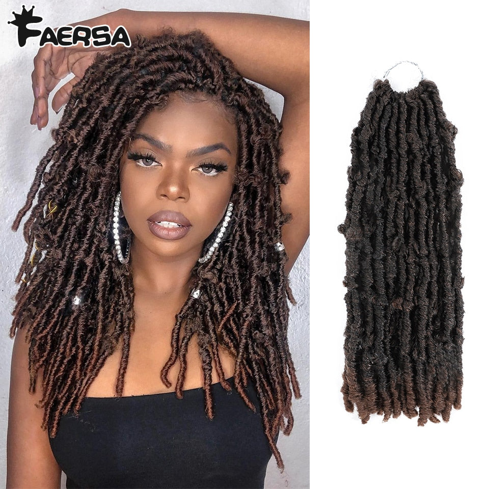 Butterfly Locs Crochet Braids Hair 14'' 18'' Distressed Faux Locs Crochet Hair 16Strands/pack Locs Pre-Twist Braiding Faersa