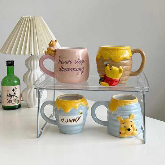 Ceramic Water Cup Large Capacity Winnie the Pooh Water Cup Winnie the Pooh Cute Cartoon Three-Dimensional Mug Creative Milk Cup