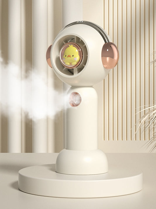 2023 New Style Little Fan Portable Portable Mute Office Desk Hanging Neck Desktop Student Mini USB Little Fan Charging Strong Head-Shaking Handheld Electric Pocket Turbine with Spray