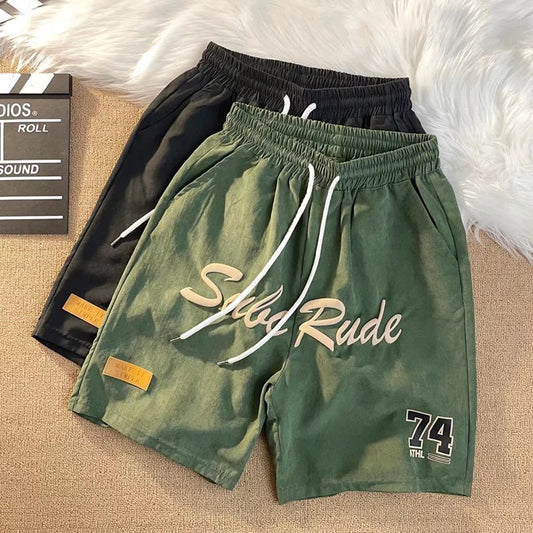 Hip-Hop Street Hiphop Letter Embroidered Casual Shorts