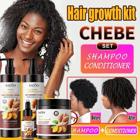 Ginger Hair Growth Products Shampoo Hair Mask Serum Set Anti Hair Loss Prevent Baldness Treatment Fast Growing Nourish Hair Care