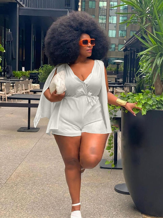 Plus Size Women Clothing Summer Transparent Sexy One Piece Outfits Jumpsuit Shorts Elegant Jumpsuit Wholesale Bulk Dropshipping
