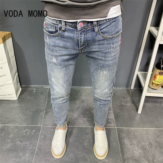 2022 Brand Men Jeans Slim Fit Skinny Denim Jeans Designer Elastic Straight Jeans Stretch Trousers Jeans for Men