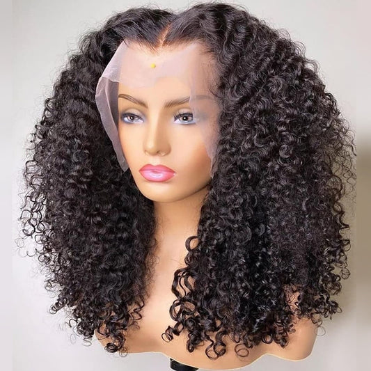 Short Bob Wig Jerry Curly Lace Front Human Hair Wigs for Women Pre Pluck 4x4 Closure Wig Transparent Deep Wave Frontal Wig 180%
