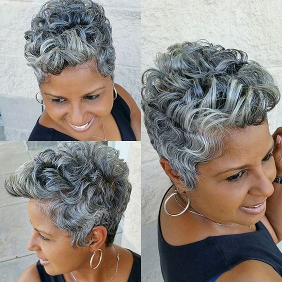 Fashion Short Curly Wig for Women Grey Synthetic Wig Ombre Short Hair Party Wigs Mother Full Wigs Natural As Real Hair