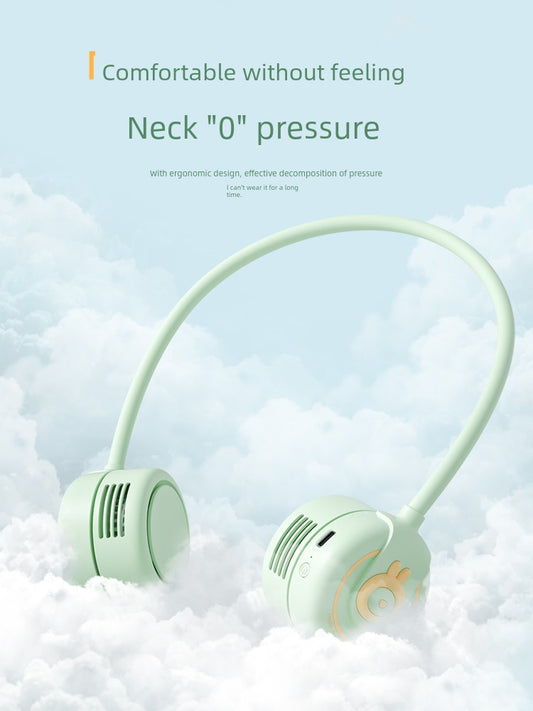 Hanging Neck Fan Portable 2023 New Mini Little Fan Office Artifact Student Dormitory Typec Ultra-Quiet Hanging on Neck Neck Charging Portable Small Electric Fan Outdoor Refrigeration Air Conditioner