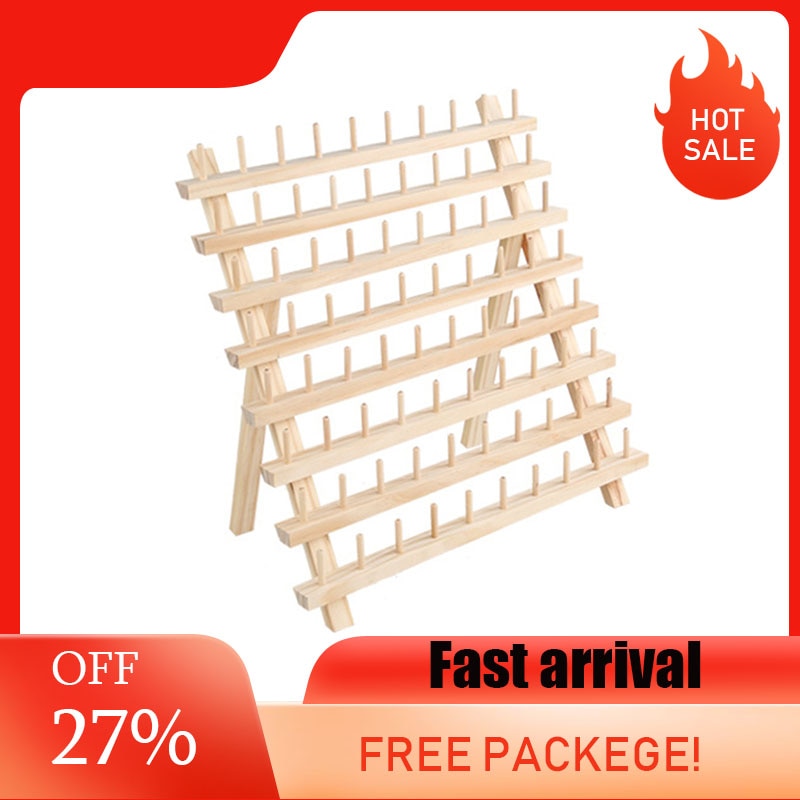 Foldable Wooden Thread Holder 30/80/120 Spools Sewing Embroidery Thread Rack Organizer Wall Hanging Cones Stand Shelf Needlework