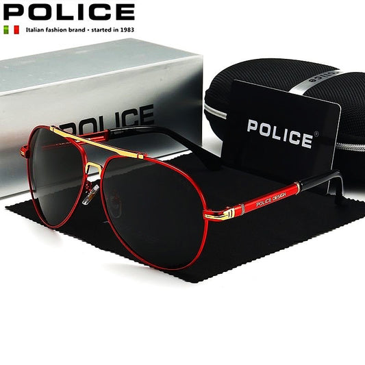 POLICE Men Polarized Sunglasses For Men Women Aluminum Magnesium Sun Glasses Driving Glasses Rectangle Shades For Men Eyewear