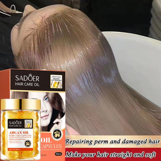 Hair Vitamin Nuts Oil Care Capsule Keratin Complex Oil Smooth Silky Hair Serum Anti Hair Loss Hair Masks Repair Frizz Damaged